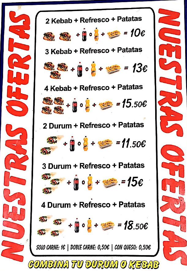 Kebab Cáceres Hot Doner Kebab Carta 5